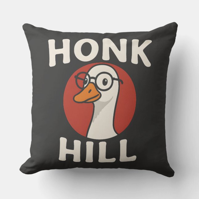 Rolig Honk Hill-Gåsdesign - Söt & Kaotisk Fågel Kudde (Framsida)