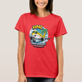 Rolig Honolulu HNL flygplatskod T-shirt