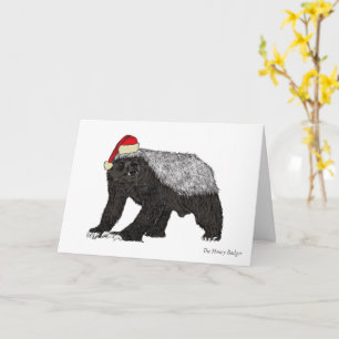 Rolig honungsgrävling badass tomte jul Djur Kort
