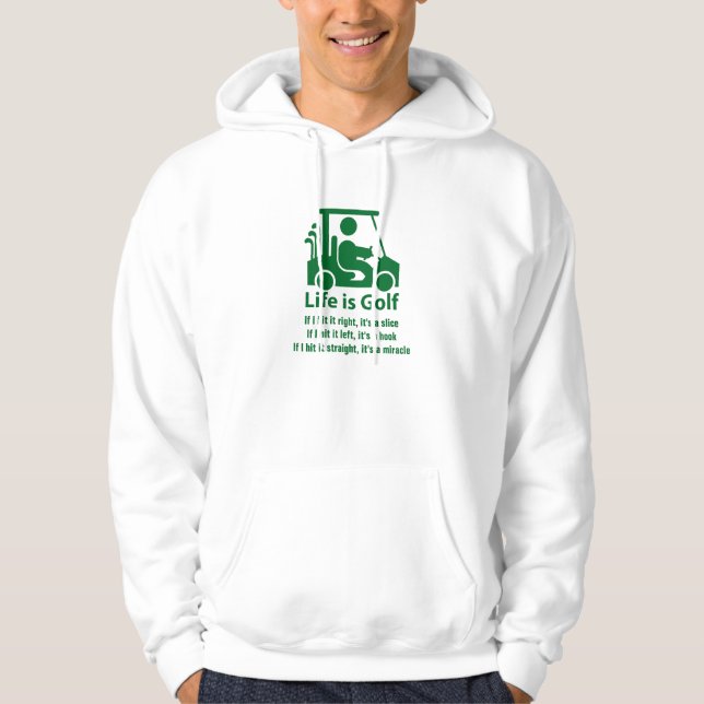 Rolig Hoodie för vit för grönt för golfare för (Framsida)