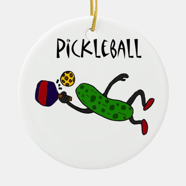 Rolig hoppa knipa som leker Pickleball Julgransprydnad Keramik (Framsidan)