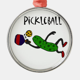Rolig hoppa knipa som leker Pickleball Julgransprydnad Metall