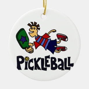 Rolig hoppa Pickleball Dude Julgransprydnad Keramik