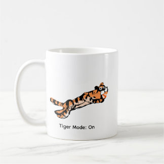 Rolig hoppande tigerpresent kaffemugg