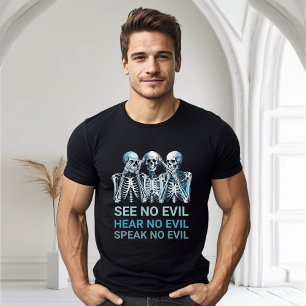Rolig Höra Tala Se Ingen Ond Halloween T Shirt