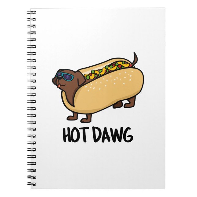 Rolig Hot Dawg Punny Korv I Bröd  Anteckningsbok (Framsidan)