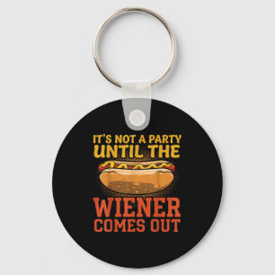 Rolig Hot Dog-design för män Kvinnor Hotdogstånd G Nyckelring