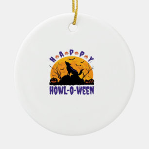 Rolig Howl O Ween tjutande Halloween Hund Essentia Julgransprydnad Keramik