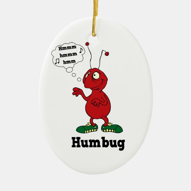 Rolig Humbugjulprydnad Julgransprydnad Keramik (Framsidan)