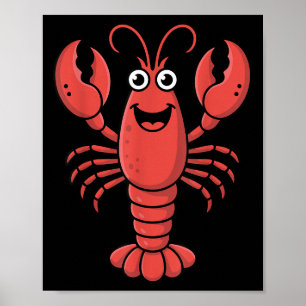Rolig hummerkonst för män kvinnor barn småbarn Hum Poster
