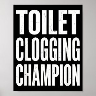 Rolig humor badrum skämt toalettstopp Chamon Poster