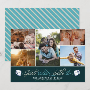 Rolig humor Covid Toalettpapper Foto Collage Julkort