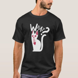 Rolig humor Fjolle-dagen Tecknad Katt Vit Magent T Shirt