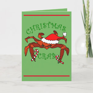 Rolig humor för helgdag för julkrabbaSanta krabba Kort