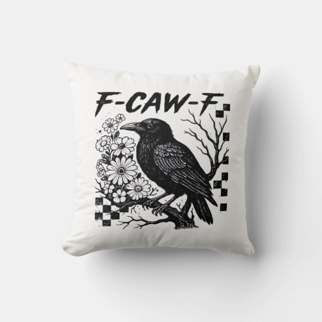Rolig humor kråka gotisk F-Caw-F Essential Kudde (Framsida)
