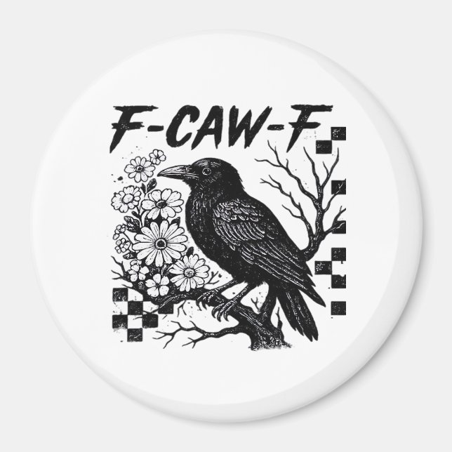 Rolig humor kråka gotisk F-Caw-F Essential Magnet (Framsidan)