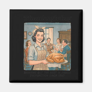 Rolig humor retro tacksgiving familjedysfunktion magnet