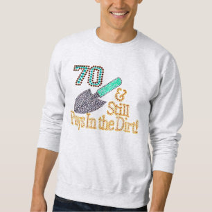Rolig humor som arbeta i trädgården den 70th lång ärmad tröja