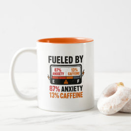 Rolig Humörfull Kaffeberoende Två-Tonad Mugg