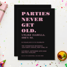 Rolig Humoristisk 50-årsdag Svart och Rosa