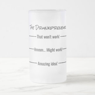 Rolig humoristisk Drunkpreneur mätning Frostat Ölglas