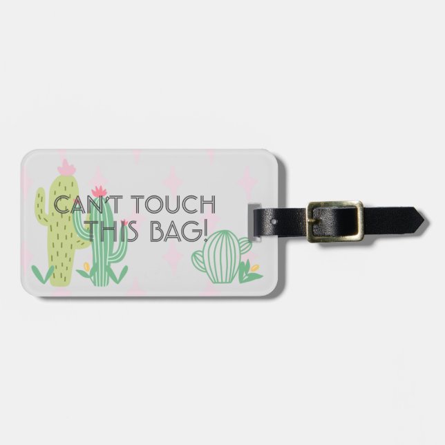 Rolig humoristisk märkre för kaktusbagagebagage bagagebricka (Horisontell Framsida)