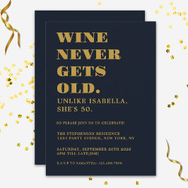 Rolig Humoristisk Vuxen Födelsedagsfest Marinblå G Inbjudningar