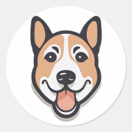 Rolig hund2 runt klistermärke