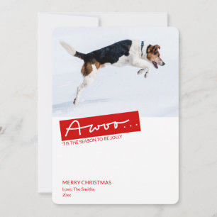 Rolig hund 2-fotomall - julkort