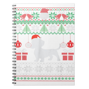 Rolig hund älskare Dachshund Santa Hat Ugly Christ Anteckningsbok