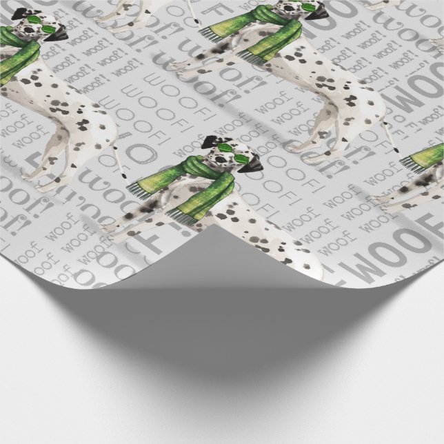 Rolig hund Älskare Dalmatien jul Presentpapper (Hörn)