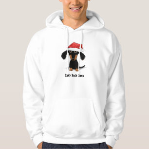 Rolig hund älskare för taxjultomten jul hoodie