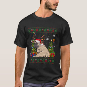 Rolig hund Älskare Frenchie Santa Hat Ugly jul T Shirt
