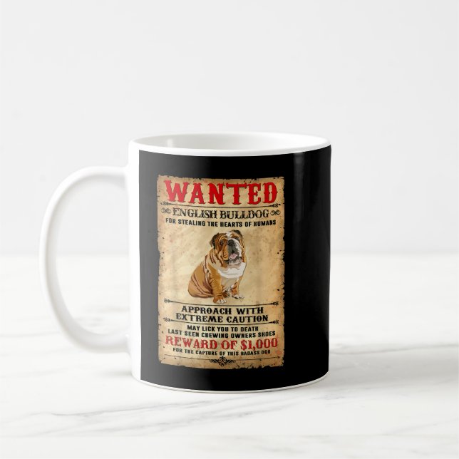 Rolig hund älskare-gåvor från engelska Bulldog t Kaffemugg (Vänster)