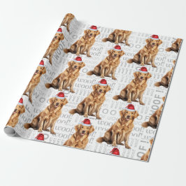 Rolig hund Älskare Golden Retriever i Santa Hat Presentpapper