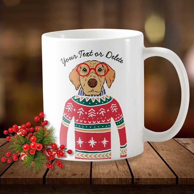 Rolig hund Älskare Hund Vört Vuxen julsötare Kaffemugg (Skapare uppladdad)