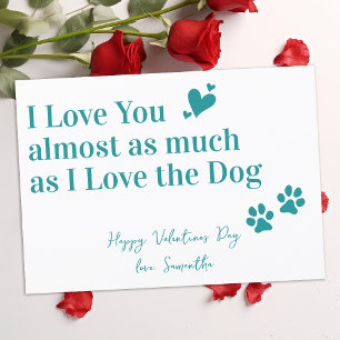 Rolig hund Älskare I Kärlek Du Valentines day Julkort