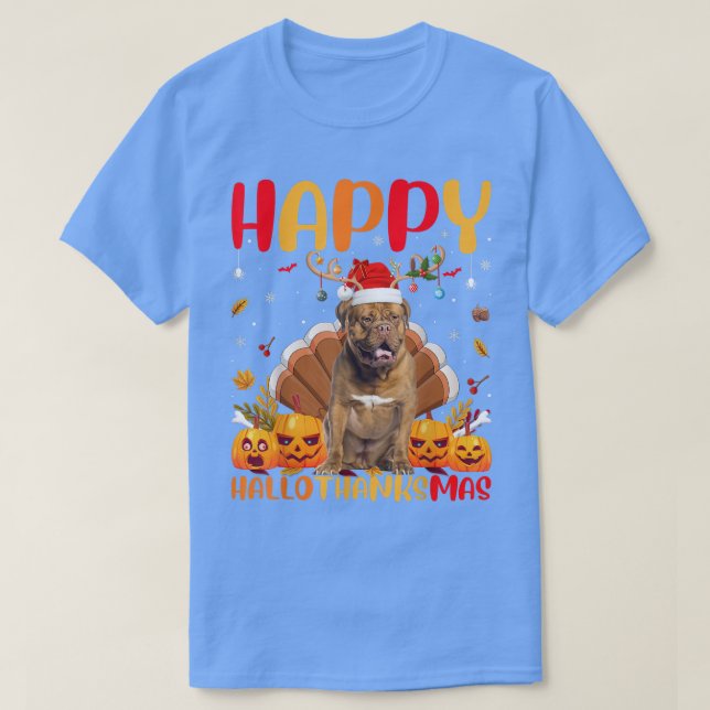 Rolig hund Älskare Lycklig Dogue de Bordeau Hund H T Shirt (Design framsida)