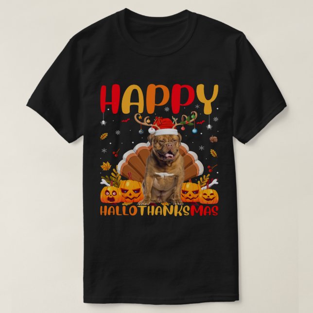 Rolig hund Älskare Lycklig Dogue de Bordeaux Hund  T Shirt (Design framsida)