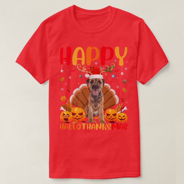 Rolig hund Älskare Lycklig Gräns Terrier Hund Hell T Shirt (Design framsida)