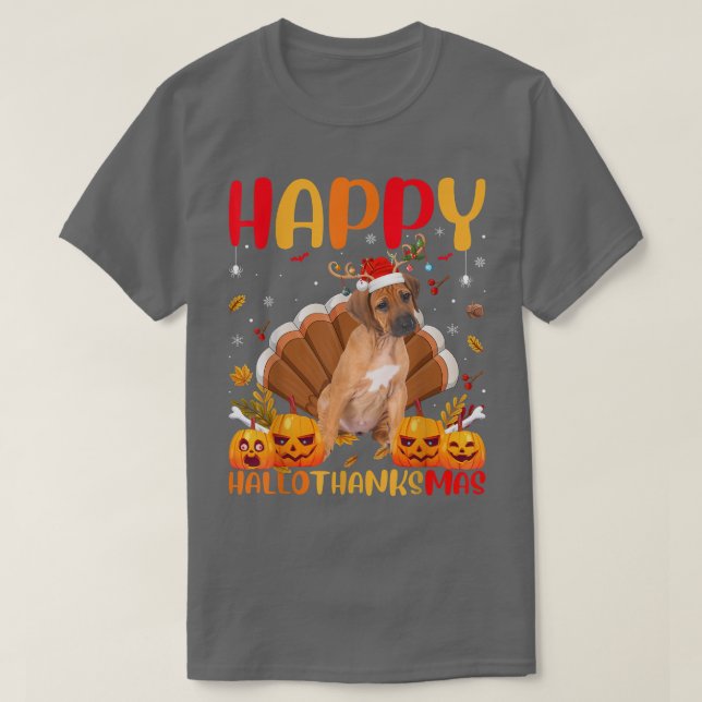 Rolig hund Älskare Lycklig Rhodesian Ridgeback Hel T Shirt (Design framsida)