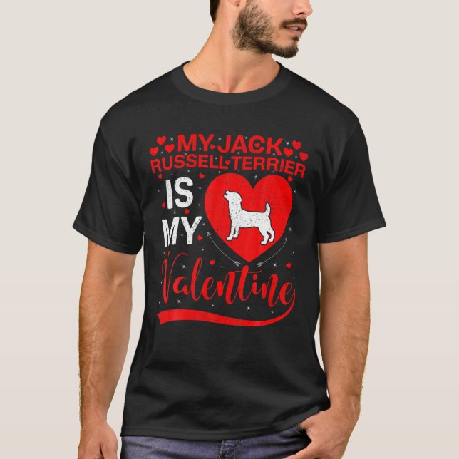 Rolig hund Älskare min Jack Russell Terrier är min T Shirt (Framsida)