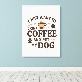Rolig hund Älskare Mugg Hund Mamma Hund Pappa Canvastryck
