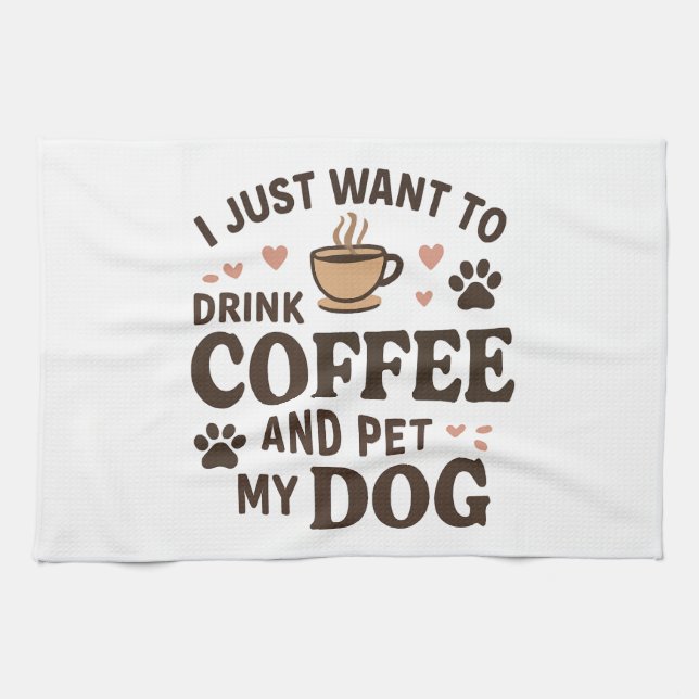 Rolig hund Älskare Mugg Hund Mamma Hund Pappa Kökshandduk (Horisontell)