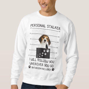 Rolig hund Älskare Personal Stalker jag följer dig Lång Ärmad Tröja
