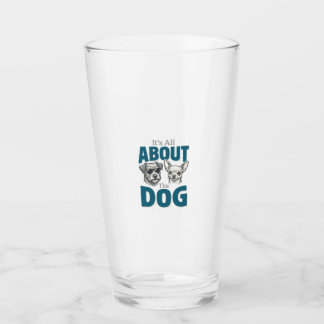Rolig Hund Älskare Vintage Gravyr Grafik_1 Glaskopp