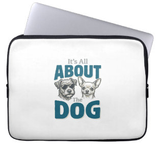 Rolig Hund Älskare Vintage Gravyr Grafik_1 Laptop Fodral