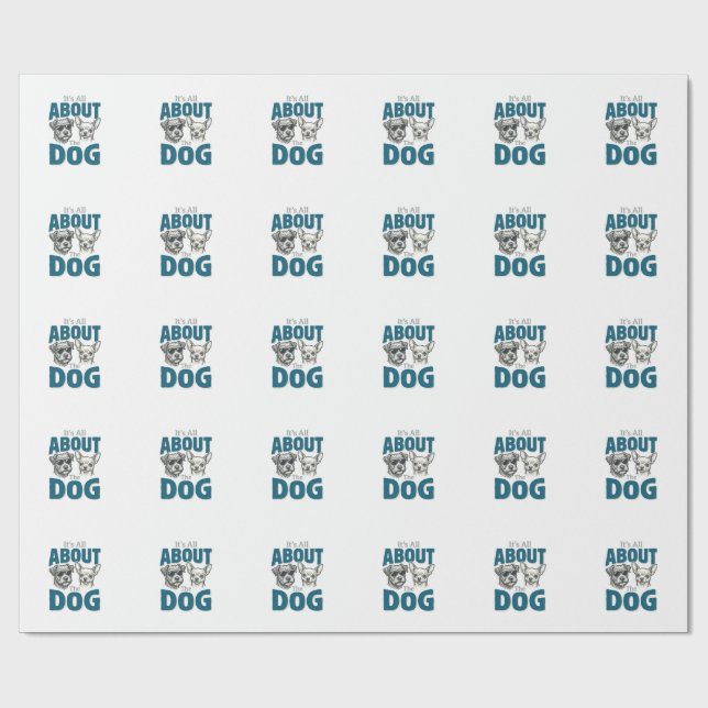 Rolig Hund Älskare Vintage Gravyr Grafik_1 Presentpapper (Platt)