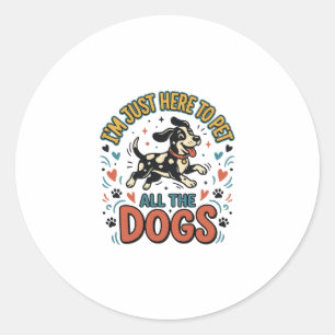 Rolig Hund Älskare Vintage Husdjur Alla Hundar Des Runt Klistermärke