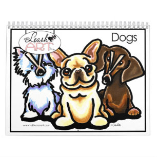 Rolig hund älskaretecknadkalender vid Av-Koppel Kalender